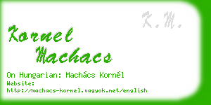 kornel machacs business card